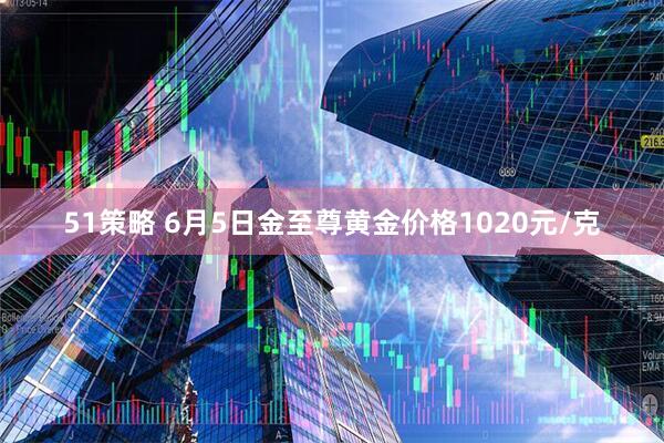 51策略 6月5日金至尊黄金价格1020元/克
