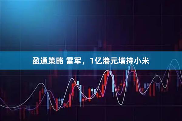 盈通策略 雷军，1亿港元增持小米